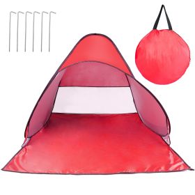 1Pc 2-3Person Beach Tent With Net Window Storage Bag 64.96 X 59.06 X 43.31in Anti-UV Automatic Waterproof For Outdoor Beach Camping Fishing Park (Color: Red)